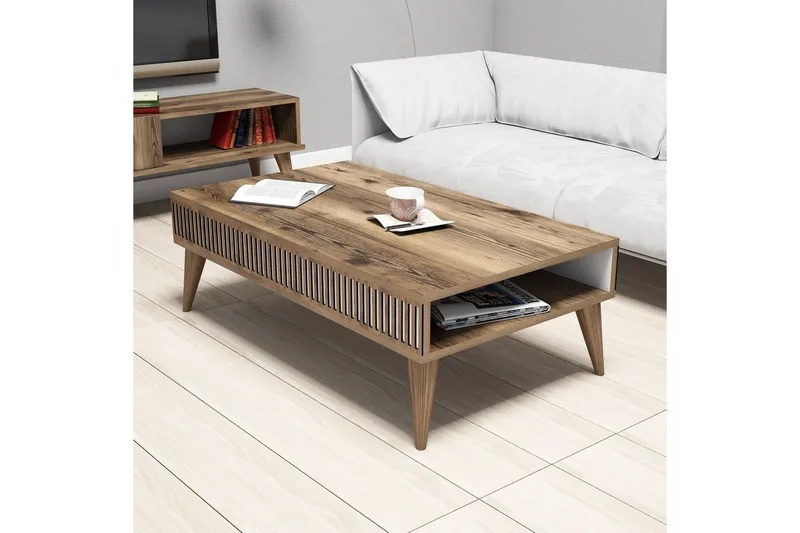 Millay Soffbord 105 cm med Förvaring Hylla - Valnötsbrun - Möbler - Vardagsrum - Soffbord & vardagsrumsbord - Soffbord