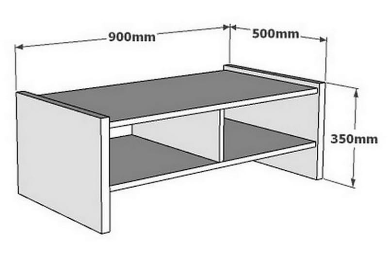 MILLYANA Soffbord 90 cm med Förvaring Hyllor Vit - Soffbord - Bord