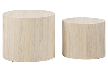 Mirol 33x48 cm Ovalt Soffbord i Sten - Beige - Möbler - Vardagsrum - Soffbord & vardagsrumsbord - Satsbord