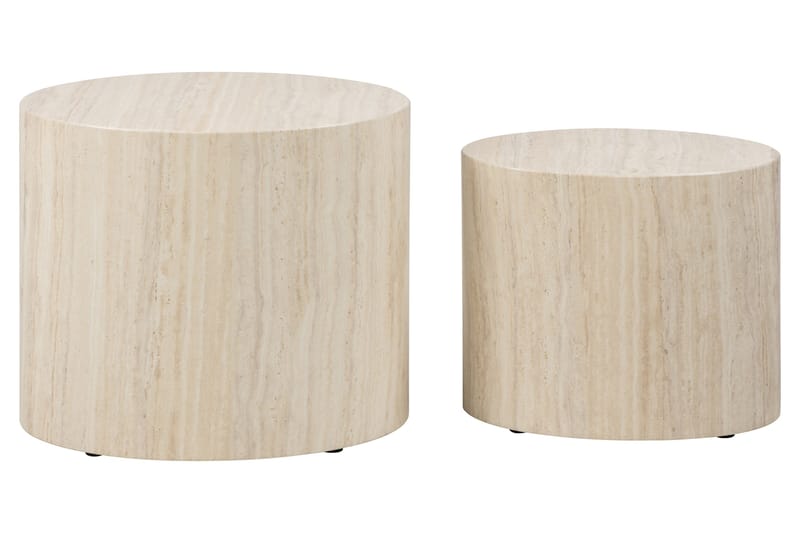 Mirol 33x48 cm Ovalt Soffbord i Sten - Beige - Möbler - Vardagsrum - Soffbord & vardagsrumsbord - Satsbord