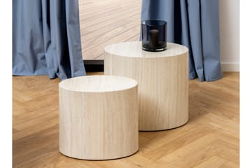 Mirol 33x48 cm Ovalt Soffbord i Sten - Beige - Möbler - Vardagsrum - Soffbord & vardagsrumsbord - Satsbord