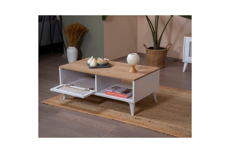 Soffbord Mjudi Vit / Ek - Vit / Ek - Möbler - Vardagsrum - Soffbord & vardagsrumsbord - Soffbord
