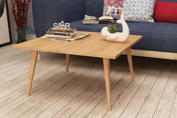 Mod Design Rektangulärt Soffbord 80 cm i Trä med Koniska Ben - Brun - Möbler - Vardagsrum - Soffbord & vardagsrumsbord - Soffbord