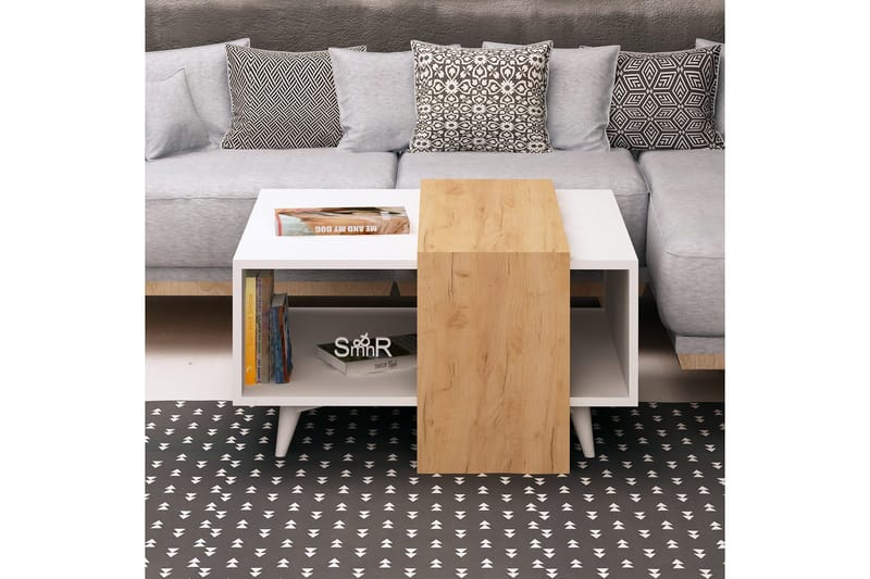 Mod Design Soffbord 80 cm med Förvaring Hylla - Trä/Vit - Möbler - Vardagsrum - Soffbord & vardagsrumsbord - Soffbord