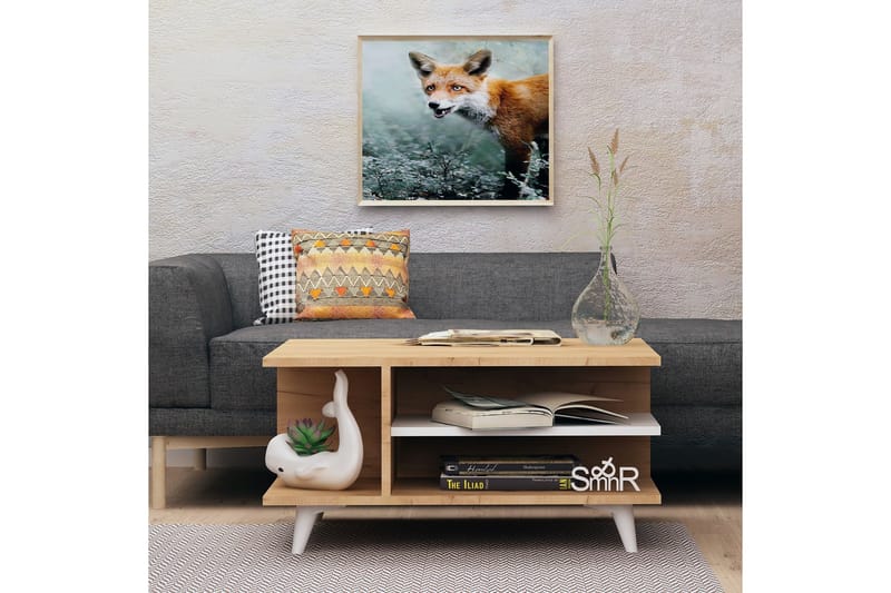 Mod Design Soffbord 80 cm med Förvaring Hyllor - Trä/Vit - Möbler - Vardagsrum - Soffbord & vardagsrumsbord - Soffbord