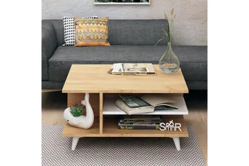 Mod Design Soffbord 80 cm med Förvaring Hyllor - Trä/Vit - Möbler - Vardagsrum - Soffbord & vardagsrumsbord - Soffbord