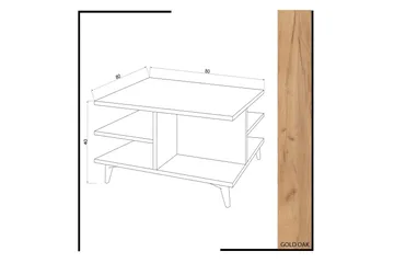 Mod Design Soffbord 80 cm med Förvaring Hyllor - Trä/Vit - Möbler - Vardagsrum - Soffbord & vardagsrumsbord - Soffbord