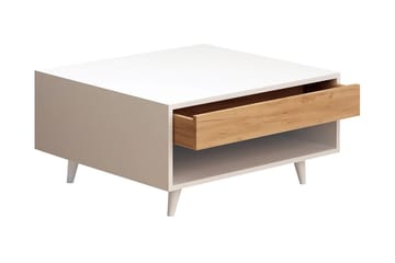 Mod Design Soffbord 80 cm med Förvaring Låda + Hylla - Trä/Vit - Möbler - Vardagsrum - Soffbord & vardagsrumsbord - Soffbord