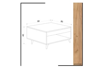 Mod Design Soffbord 80 cm med Förvaring Låda + Hylla - Trä/Vit - Möbler - Vardagsrum - Soffbord & vardagsrumsbord - Soffbord