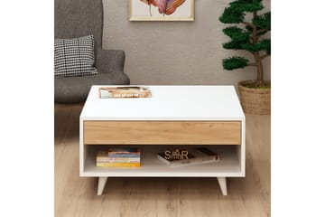 Mod Design Soffbord 80 cm med Förvaring Låda + Hylla - Trä/Vit - Möbler - Vardagsrum - Soffbord & vardagsrumsbord - Soffbord