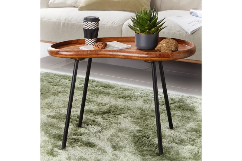Mondry Soffbord 79 cm Njurformat - Massivt Trä/Svart - Möbler - Vardagsrum - Soffbord & vardagsrumsbord - Soffbord