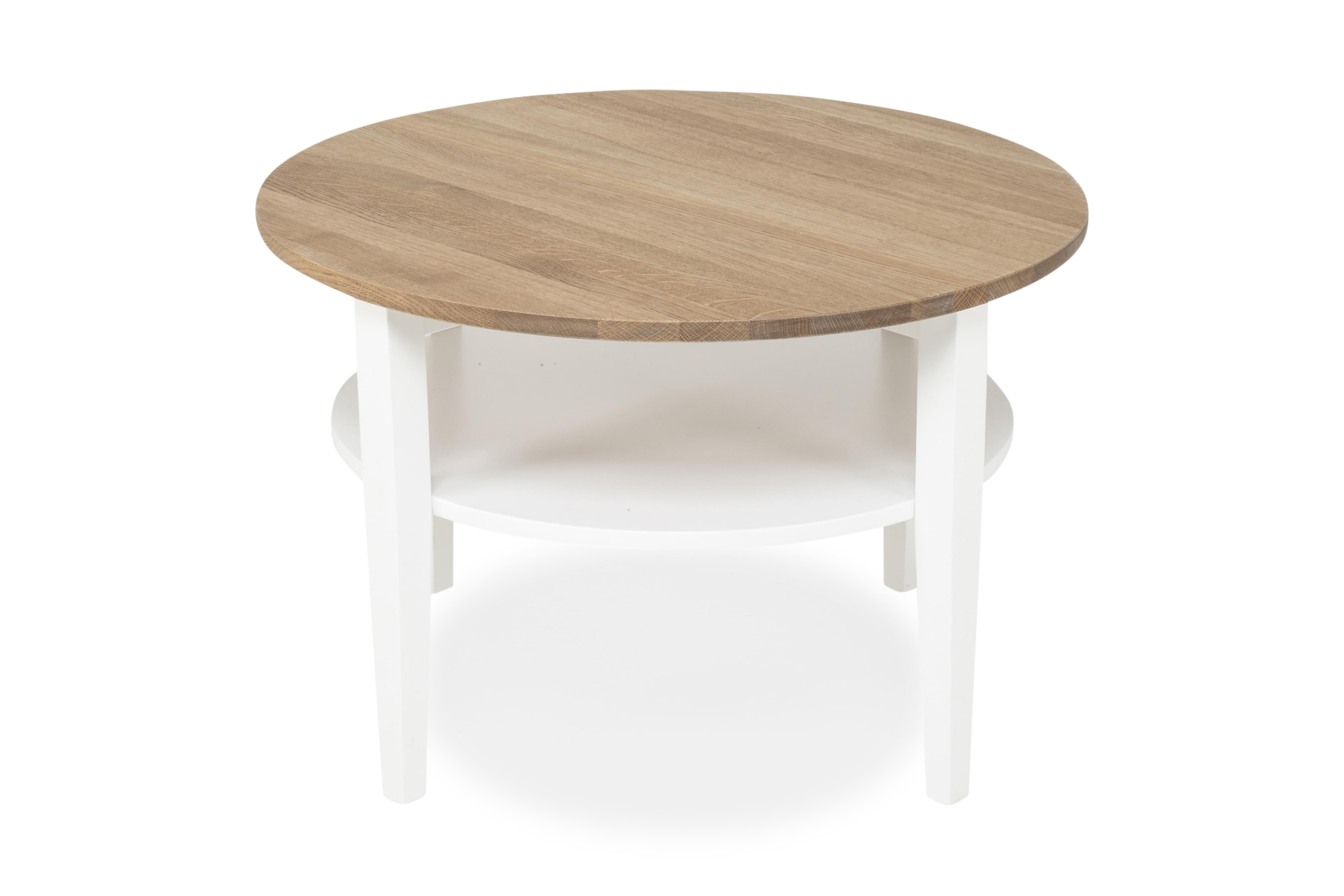 montana soffbord 80 cm runt med förvaring hylla massiv ek/vi -