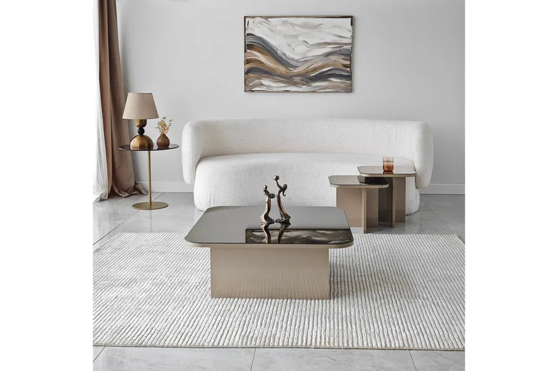 Moosonee Soffbord 80 cm - Beige - Möbler - Vardagsrum - Soffbord & vardagsrumsbord - Satsbord