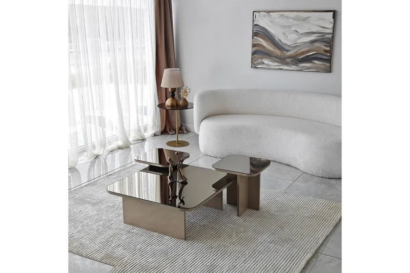 Moosonee Soffbord 80 cm - Beige - Möbler - Vardagsrum - Soffbord & vardagsrumsbord - Satsbord