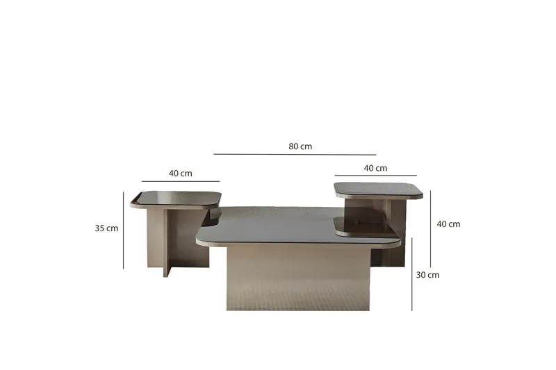 Moosonee Soffbord 80 cm - Beige - Möbler - Vardagsrum - Soffbord & vardagsrumsbord - Satsbord