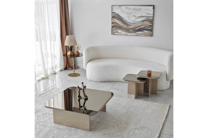 Moosonee Soffbord 80 cm - Beige - Möbler - Vardagsrum - Soffbord & vardagsrumsbord - Satsbord