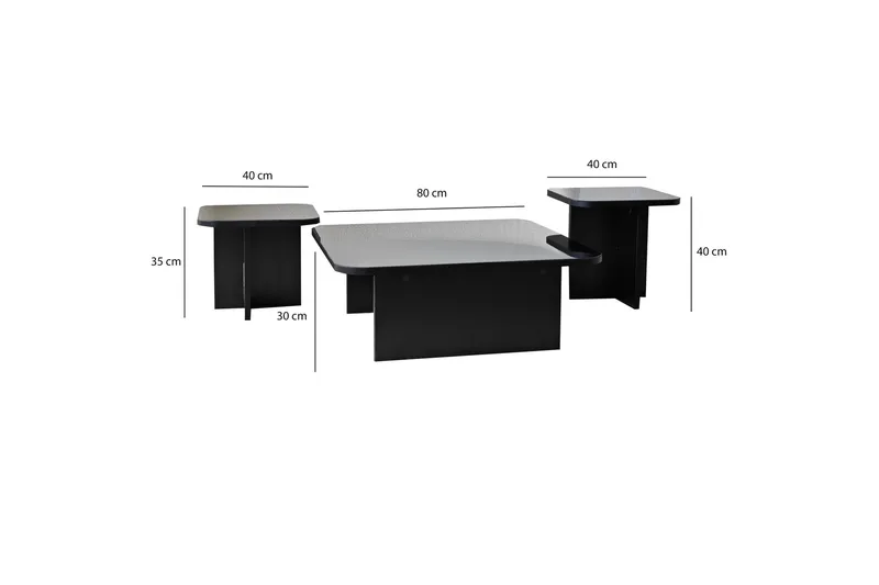 Moosonee Soffbord 80 cm - Svart - Möbler - Vardagsrum - Soffbord & vardagsrumsbord - Satsbord