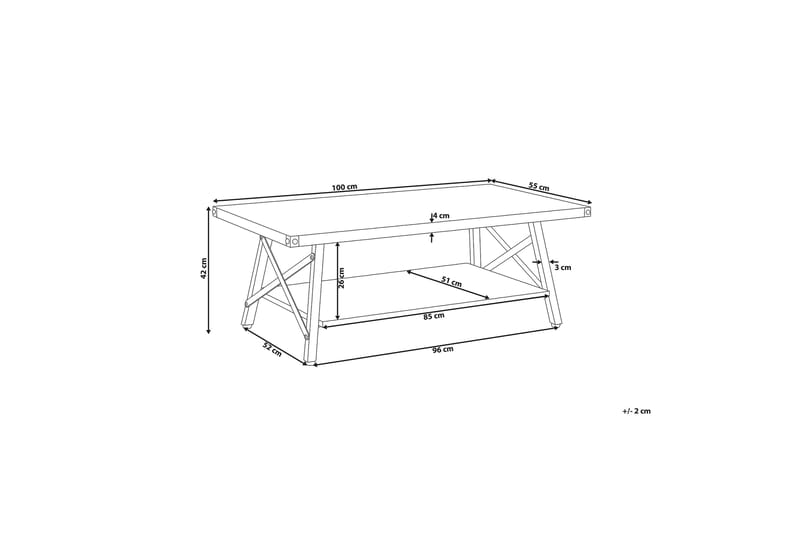 MORICLE Soffbord 100 cm med Förvaring Hylla Trä/Natur - Möbler - Vardagsrum - Soffbord & vardagsrumsbord - Soffbord