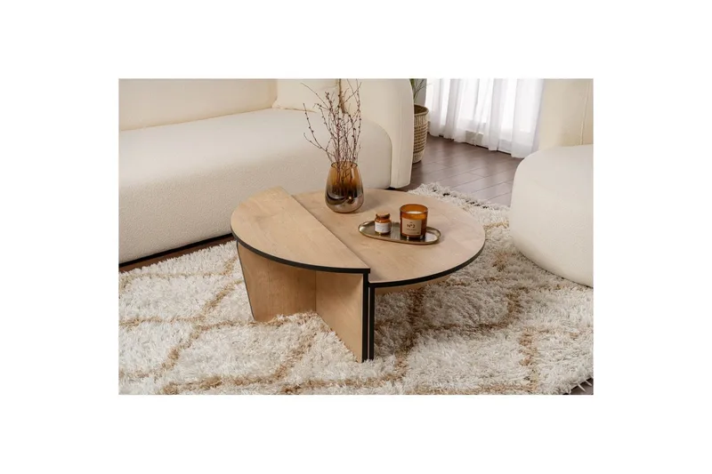 Soffbord Mukund Honey Oak Black - Honey Oak Black - Möbler - Vardagsrum - Soffbord & vardagsrumsbord - Satsbord