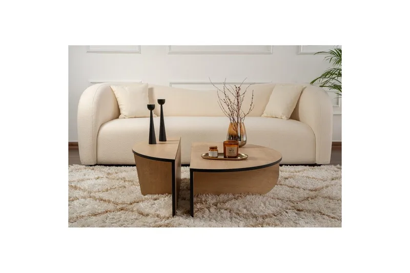 Soffbord Mukund Honey Oak Black - Honey Oak Black - Möbler - Vardagsrum - Soffbord & vardagsrumsbord - Satsbord