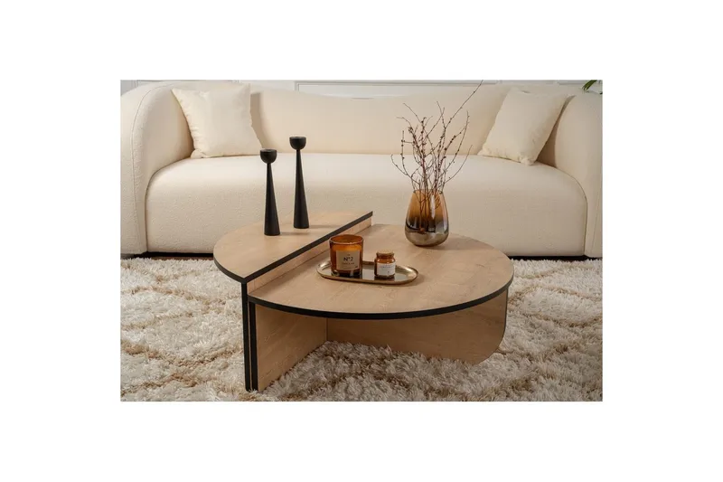 Soffbord Mukund Honey Oak Black - Honey Oak Black - Möbler - Vardagsrum - Soffbord & vardagsrumsbord - Satsbord