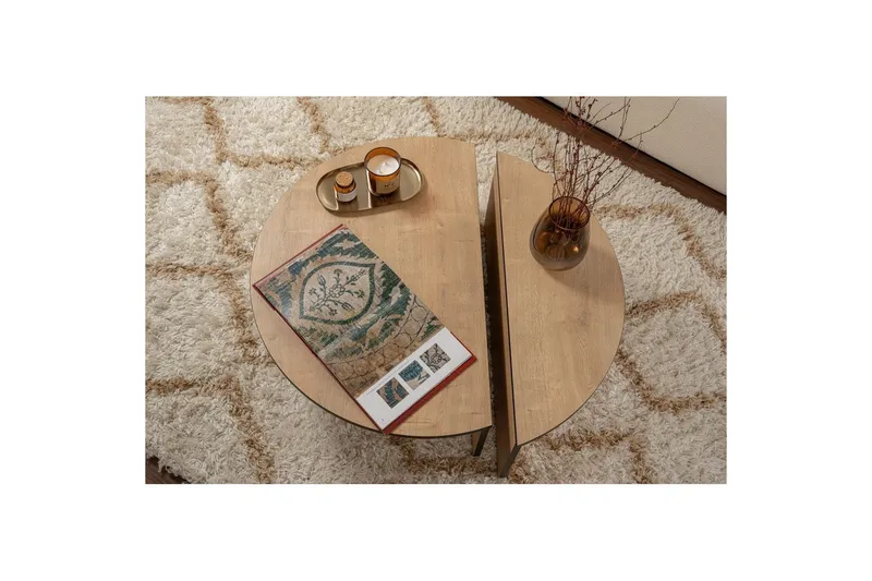 Soffbord Mukund Honey Oak Black - Honey Oak Black - Möbler - Vardagsrum - Soffbord & vardagsrumsbord - Satsbord