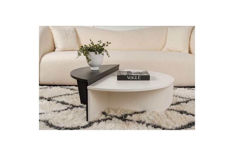 Soffbord Mukund Trä Vit Trä Svart - Trä Vit Trä Svart - Möbler - Vardagsrum - Soffbord & vardagsrumsbord - Satsbord