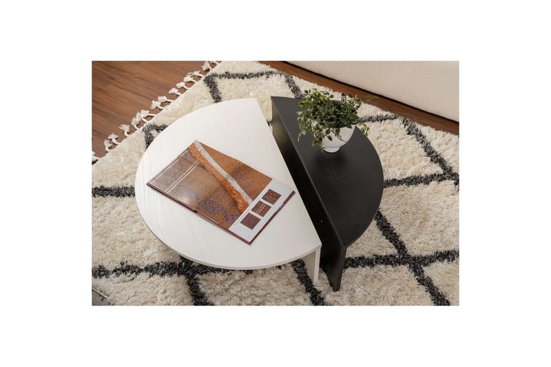 Soffbord Mukund Trä Vit Trä Svart - Trä Vit Trä Svart - Möbler - Vardagsrum - Soffbord & vardagsrumsbord - Satsbord