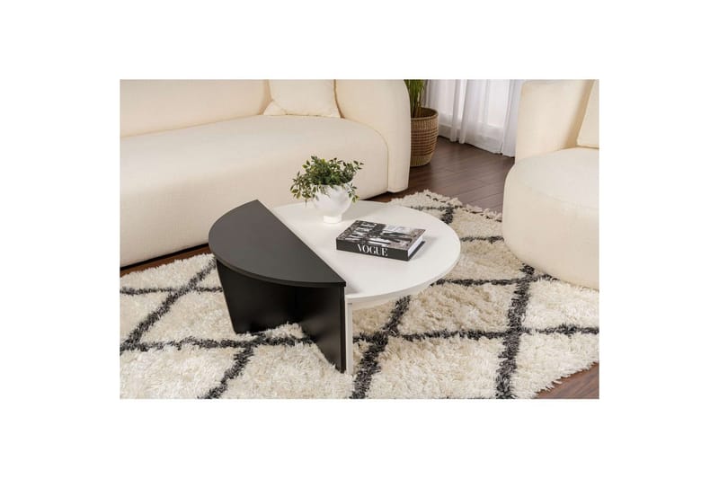 Soffbord Mukund Trä Vit Trä Svart - Trä Vit Trä Svart - Möbler - Vardagsrum - Soffbord & vardagsrumsbord - Satsbord