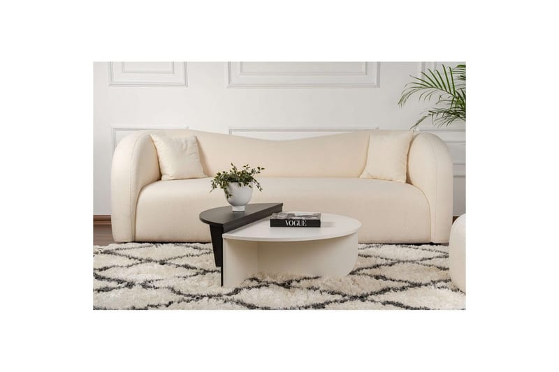 Soffbord Mukund Trä Vit Trä Svart - Trä Vit Trä Svart - Möbler - Vardagsrum - Soffbord & vardagsrumsbord - Satsbord