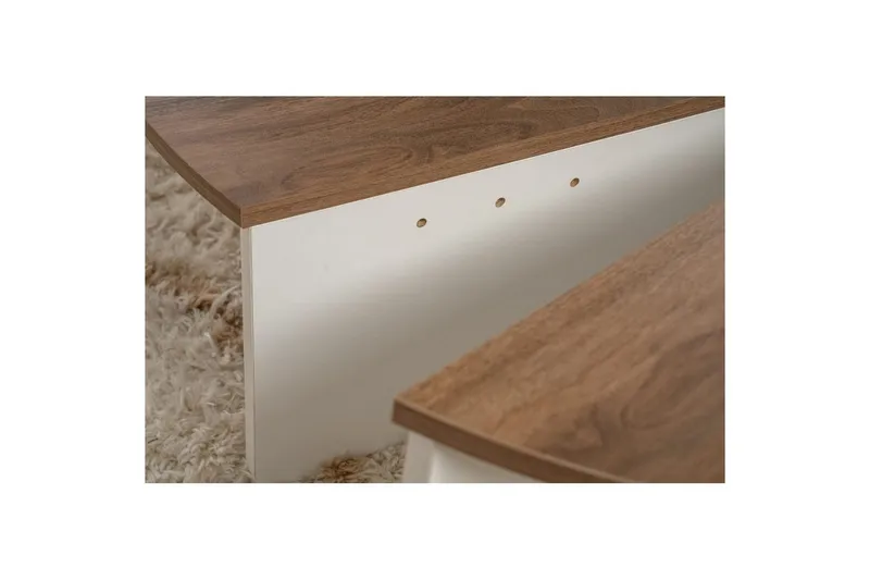 Soffbord Mukund Valnöt Vit - Valnöt Vit - Möbler - Vardagsrum - Soffbord & vardagsrumsbord - Satsbord