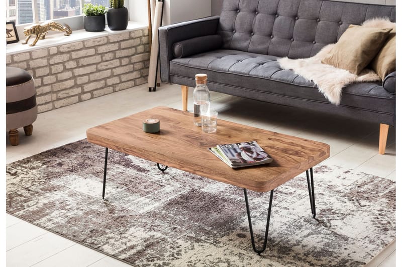 MUNCASTER Soffbord 115 cm Akacia/Svart - Möbler - Vardagsrum - Soffbord & vardagsrumsbord - Soffbord