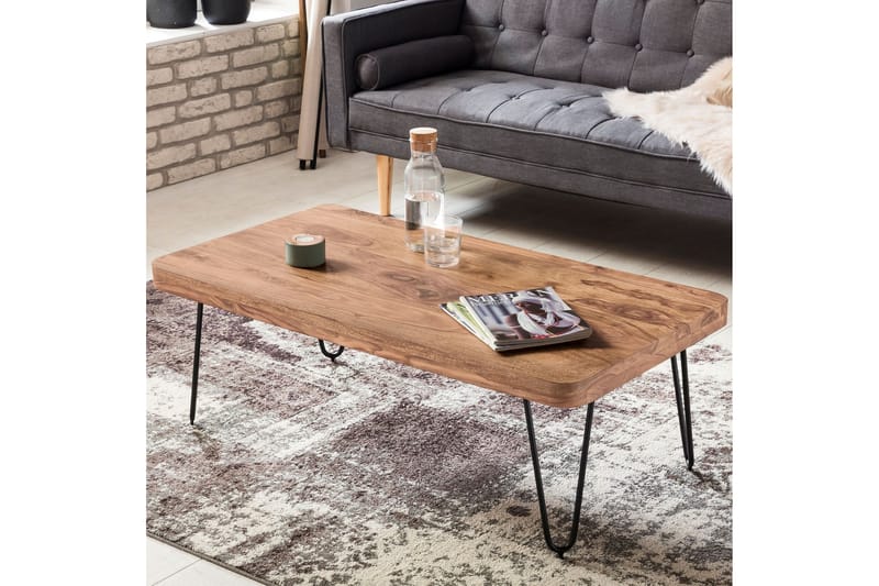 MUNCASTER Soffbord 115 cm Akacia/Svart - Möbler - Vardagsrum - Soffbord & vardagsrumsbord - Soffbord
