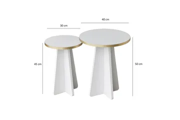 Munne Soffbord 40 cm - Vit - Möbler - Vardagsrum - Soffbord & vardagsrumsbord - Satsbord