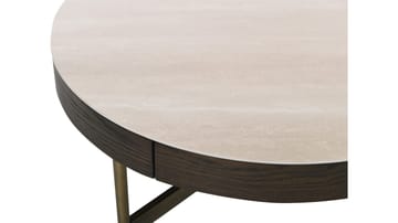 Soffbord Myrdal 90 cm - Travertintopp med bronsfärgade metallben - Möbler - Vardagsrum - Soffbord & vardagsrumsbord - Soffbord