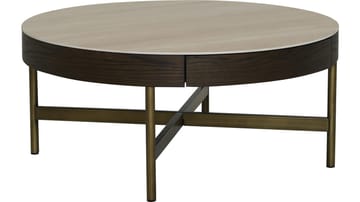 Soffbord Myrdal 90 cm - Travertintopp med bronsfärgade metallben - Möbler - Vardagsrum - Soffbord & vardagsrumsbord - Soffbord