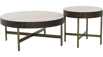 Soffbord Myrdal 90 cm - Travertintopp med bronsfärgade metallben - Möbler - Vardagsrum - Soffbord & vardagsrumsbord - Soffbord
