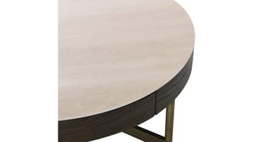 Soffbord Myrdal med Travertintopp 55 cm - Travertintopp med bronsfärgade metallben - Möbler - Vardagsrum - Soffbord & vardagsrumsbord - Soffbord