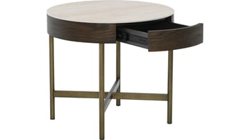 Soffbord Myrdal med Travertintopp 55 cm - Travertintopp med bronsfärgade metallben - Möbler - Vardagsrum - Soffbord & vardagsrumsbord - Soffbord