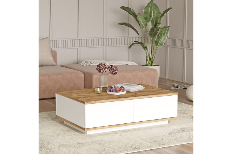 Najar Soffbord 90 cm - Brun/Vit - Möbler - Vardagsrum - Soffbord & vardagsrumsbord - Soffbord