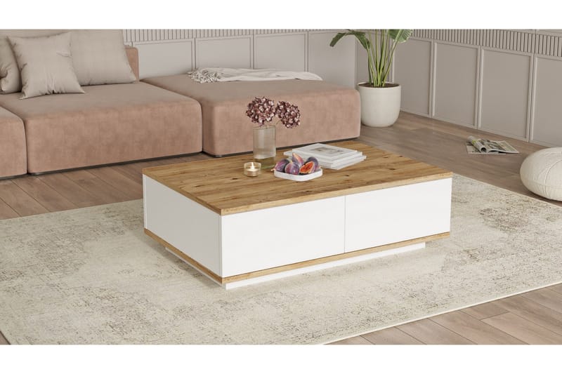 Najar Soffbord 90 cm - Brun/Vit - Möbler - Vardagsrum - Soffbord & vardagsrumsbord - Soffbord