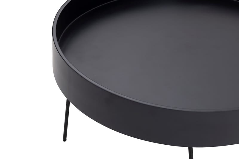 Nandan 80 cm Runt Soffbord i Mörkt Trä - Svart - Möbler - Vardagsrum - Soffbord & vardagsrumsbord - Soffbord