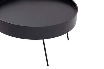 Nandan 80 cm Runt Soffbord i Mörkt Tr ä - Svart - Möbler - Vardagsrum - Soffbord & vardagsrumsbord - Soffbord