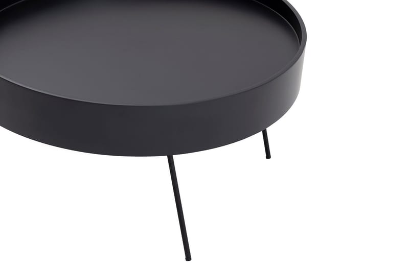 Nandan 80 cm Runt Soffbord i Mörkt Trä - Svart - Möbler - Vardagsrum - Soffbord & vardagsrumsbord - Soffbord