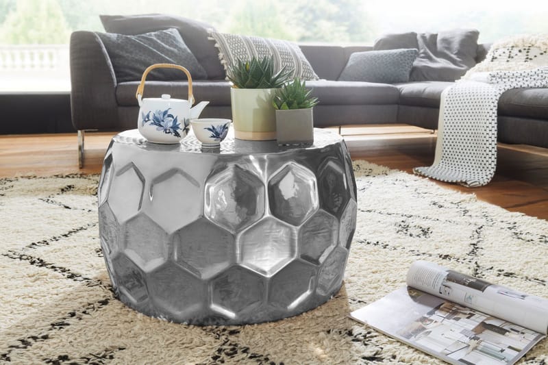 NARELI Soffbord 60 cm Runt Silver - Bord - Soffbord