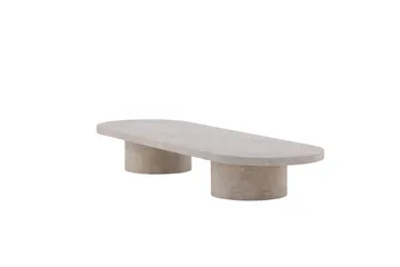 Narvik Travertin Ovalt Soffbord 190x60 cm - Beige / Ljus - Möbler - Vardagsrum - Soffbord & vardagsrumsbord - Soffbord
