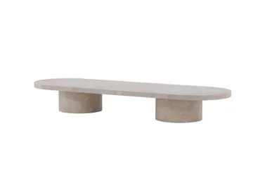 Narvik Travertin Ovalt Soffbord 190x60 cm - Beige / Ljus - Möbler - Vardagsrum - Soffbord & vardagsrumsbord - Soffbord