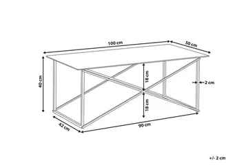 Nod Soffbord 100 cm Marmormönster - Vit/Silver - Möbler - Vardagsrum - Soffbord & vardagsrumsbord - Soffbord