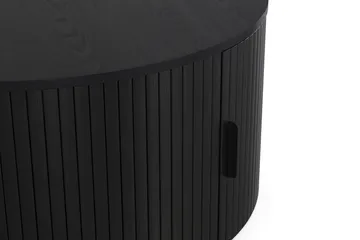 Noira Runt Soffbord 80 cm med Förvaring Ribbad - Svartlaserad ek - Möbler - Vardagsrum - Soffbord & vardagsrumsbord - Soffbord