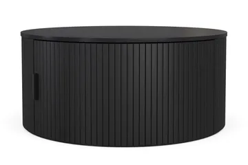 Noira Runt Soffbord 80 cm med Förvaring Ribbad - Svartlaserad ek - Möbler - Vardagsrum - Soffbord & vardagsrumsbord - Soffbord